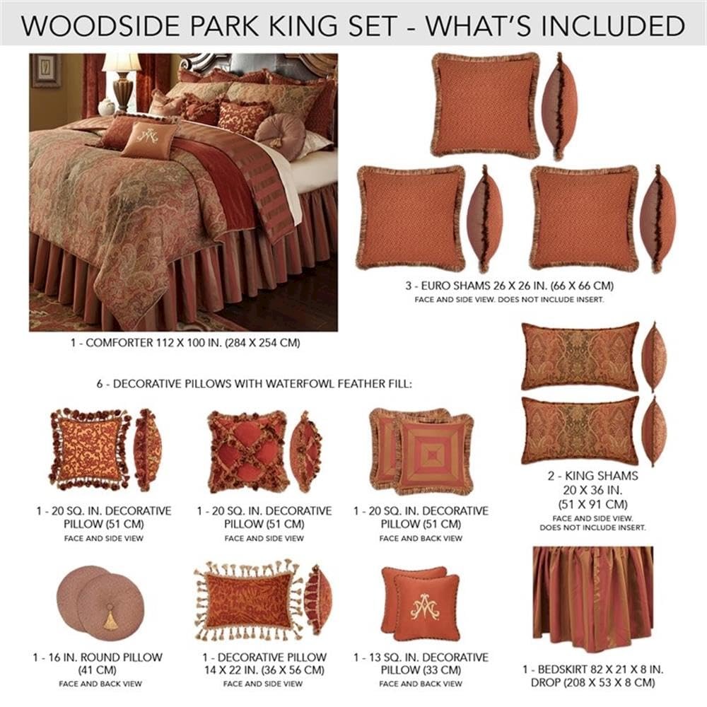 Woodside Park 13-Piece King Comforter Set - Spice