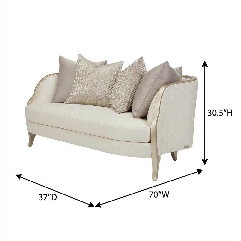 Malibu Crest Loveseat - Cloud White/Chardonnay