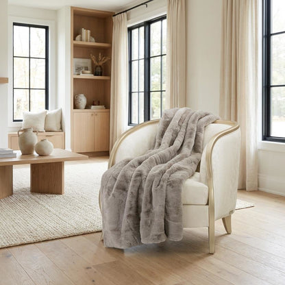 Hopps 54"x72"Faux-Fur Throw - Platinum