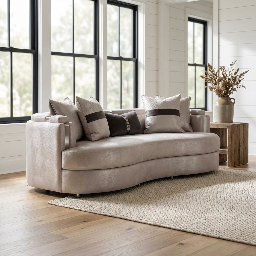 Carmela Sofa - Zinc/Silver