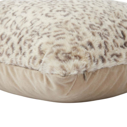 Snow Leopard 20" Square Pillow, Set of 2 - Natural