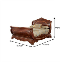 Cortina Cal. King Sleigh Bed - Honey Walnut