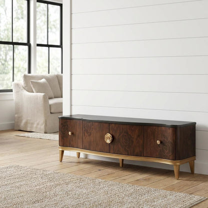 Camellia Field Media Cabinet - Warm Pecan