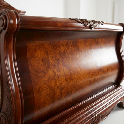 Cortina Cal. King Sleigh Bed - Honey Walnut