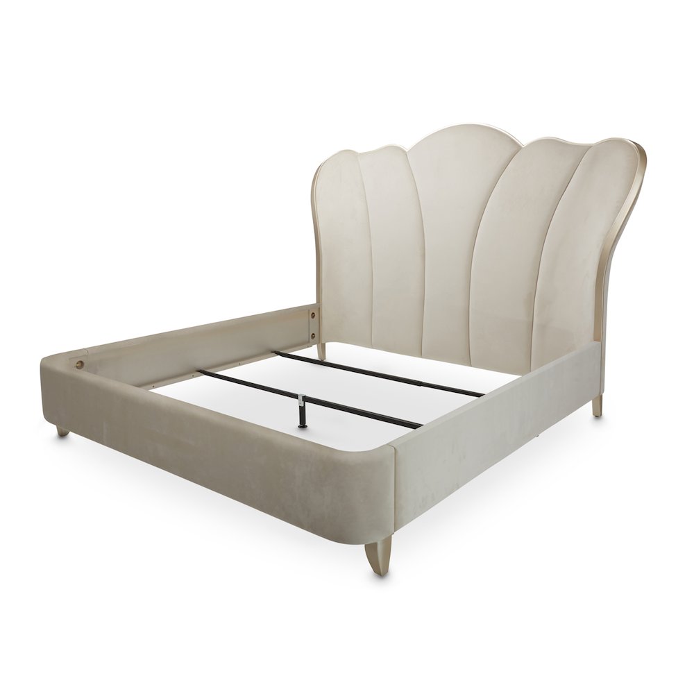 Villa Cherie Queen Channel Tufted Bed - Caramel