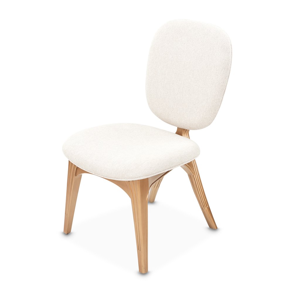Camellia Field Vanity Chair - Linen/Antique Gold