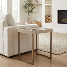 Lisbon Side Table - Silken Cream/Bronze
