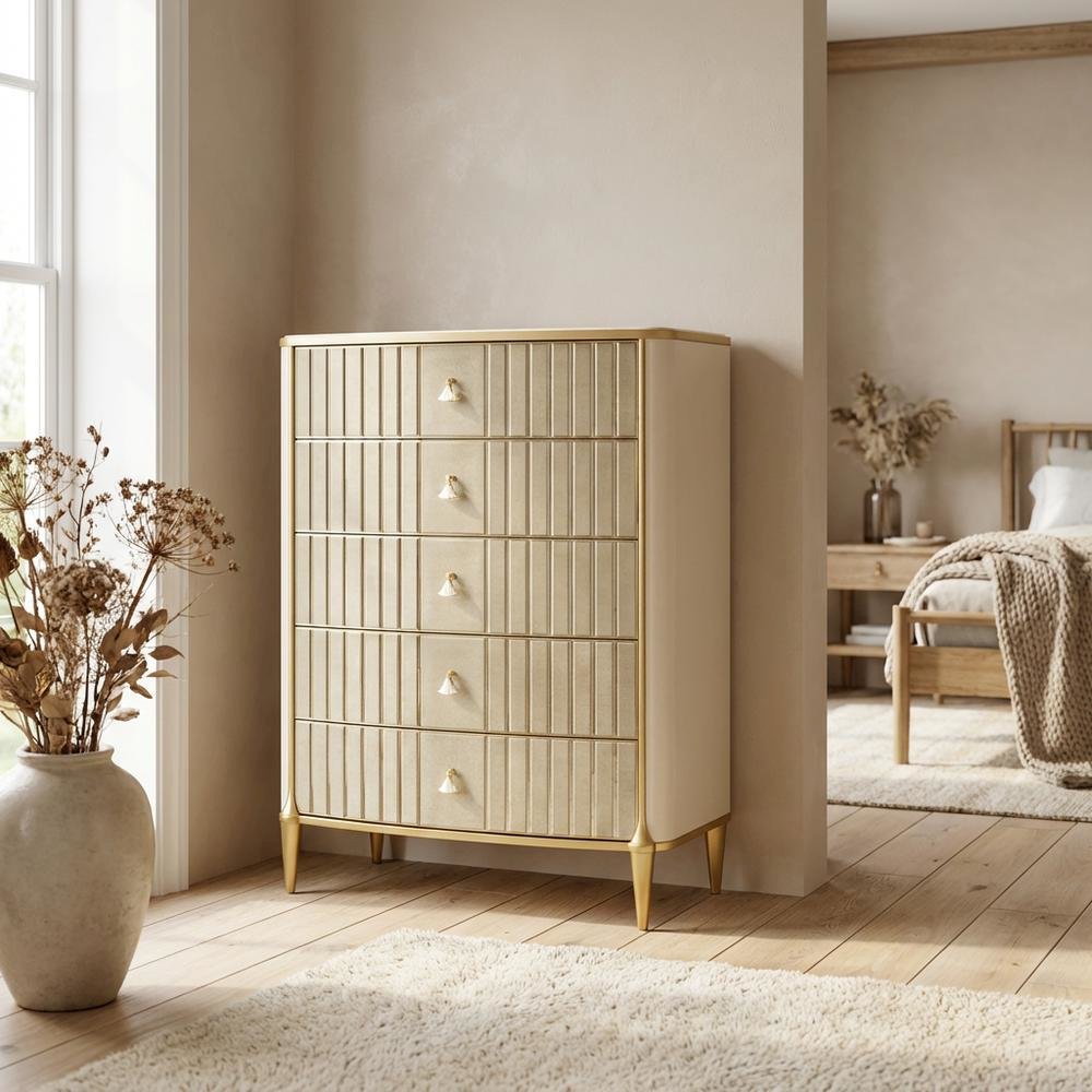 Scotts Square 5-Drawer Chest - Light Champagne
