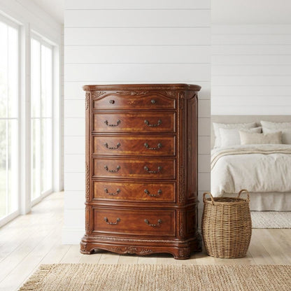 Cortina 6-Drawer Chest - Honey Walnut