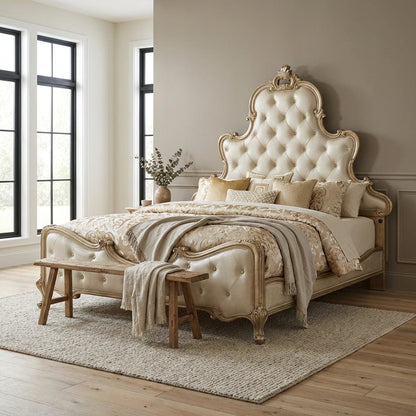 Platine de Royale Cal King Panel Bed - Antique Platinum