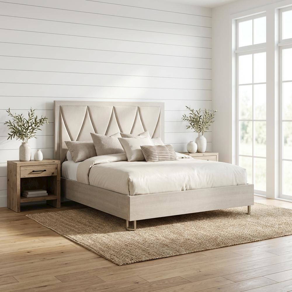 Marin Queen Panel Bed - Greige