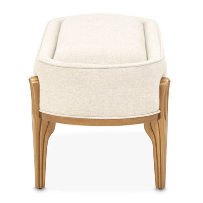 Camellia Field Accent Bench - Linen/Antique Gold