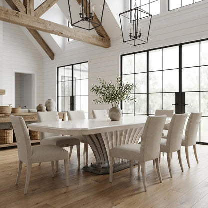Fantosini Pedestal Dining Table - Silver Mist