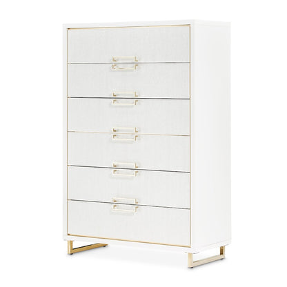 Palm Gate 6-Drawer Chest - Cloud White