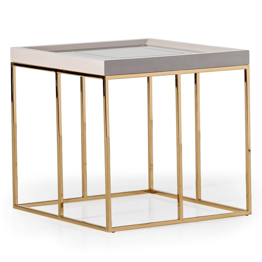 Carmela Side Table - Shimmer Ivory