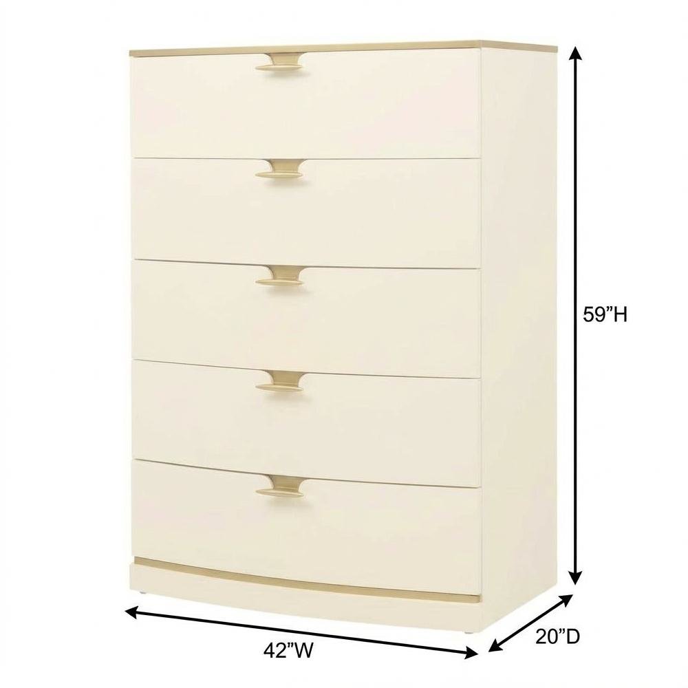 La Terrazza 5-Drawer Chest - Creamy Pearl