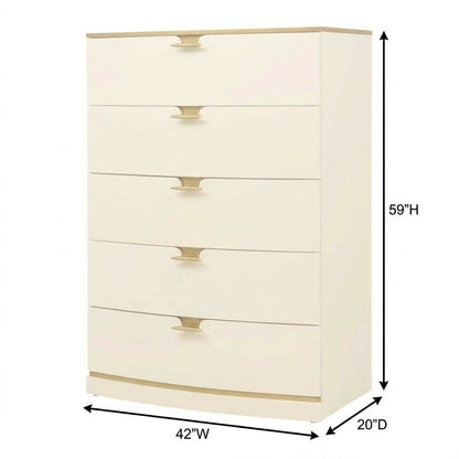 La Terrazza 5-Drawer Chest - Creamy Pearl