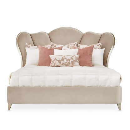 Villa Cherie Eastern King Channel Tufted Bed - Hazelnut
