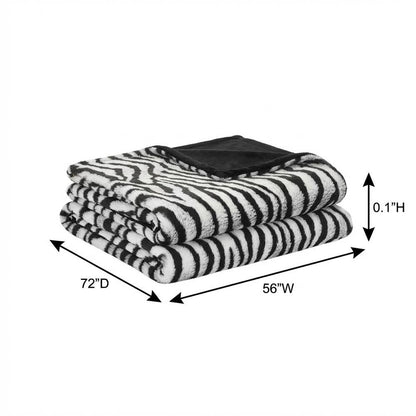 Zephyr 56"x72" in Faux-Fur Throw - Ebony