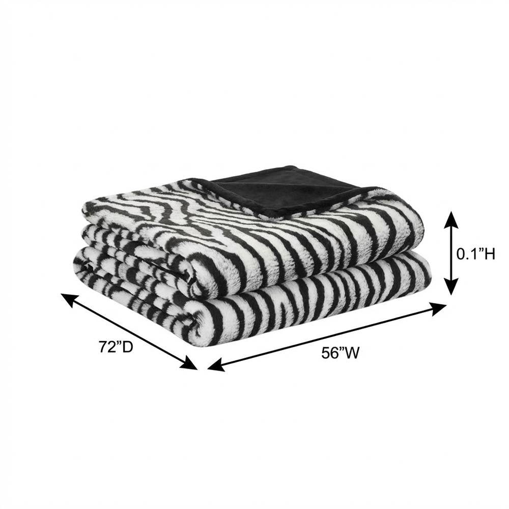 Zephyr 56"x72" in Faux-Fur Throw - Ebony