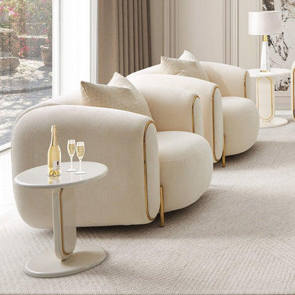 Sassani Accent Chair - Crepe/Gold