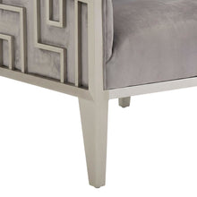 Roxbury Park Velvet Accent Chair - Gray Pearl/Stainless Steel