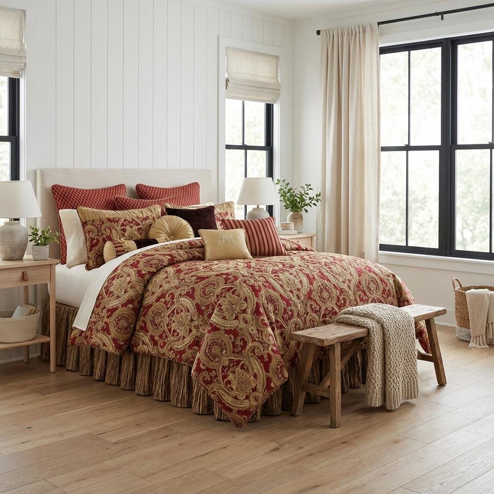 Lafayette 13-Piece King Comforter Set - Red