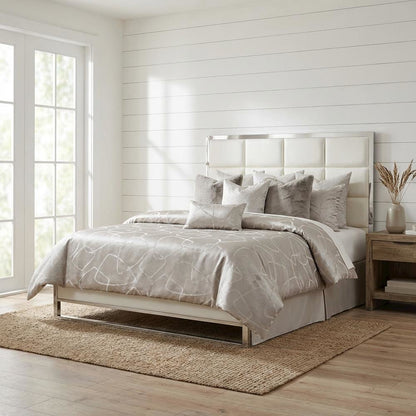 Roma II 9-Piece Queen Comforter Set - Platinum