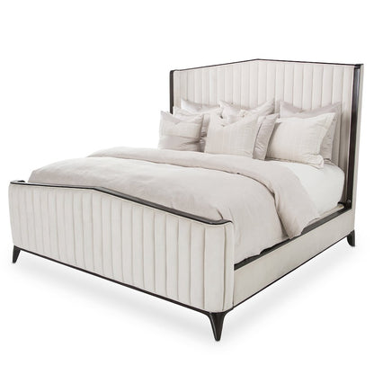 Paris Chic Queen Channel Tufted Panel Bed - Espresso