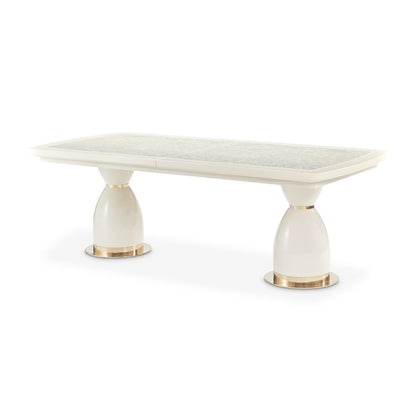 Lisbon Double Pedestal Dining Table - Silken Matte Cream