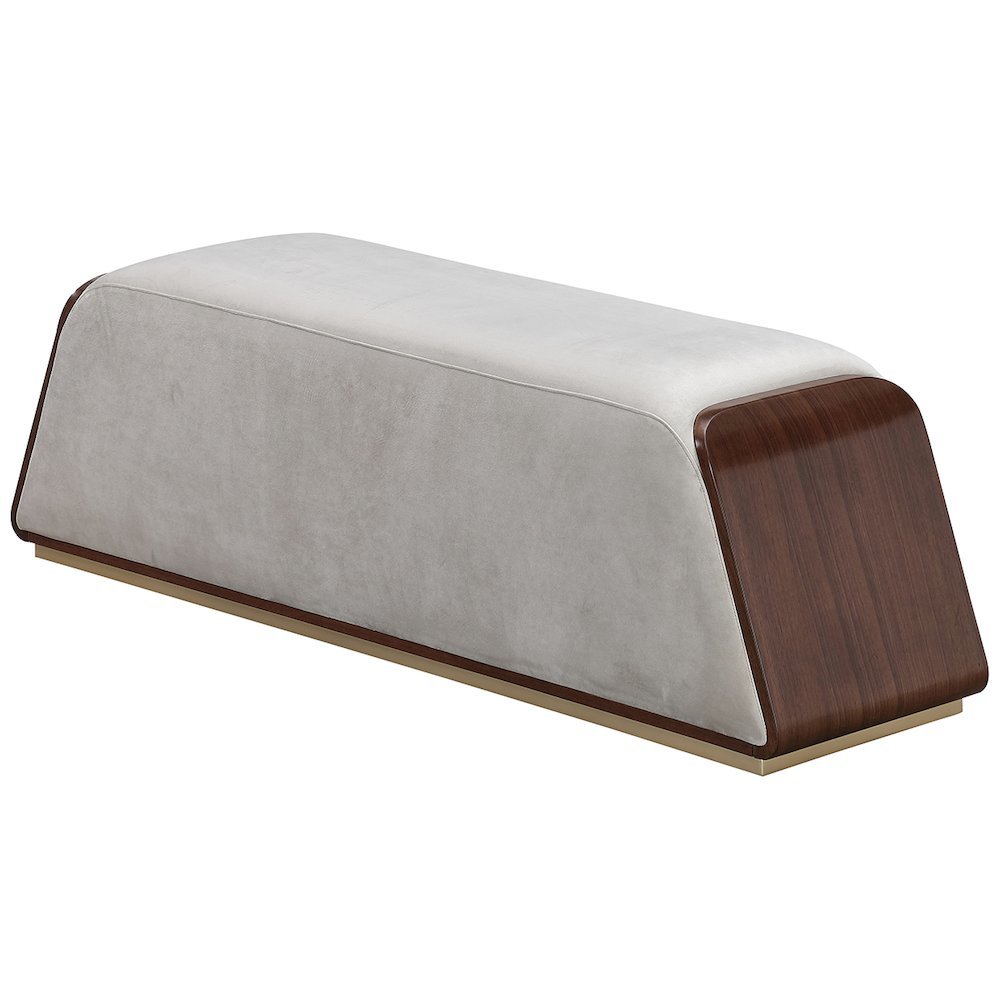 Houston Accent Bench - Porcini/Walnut
