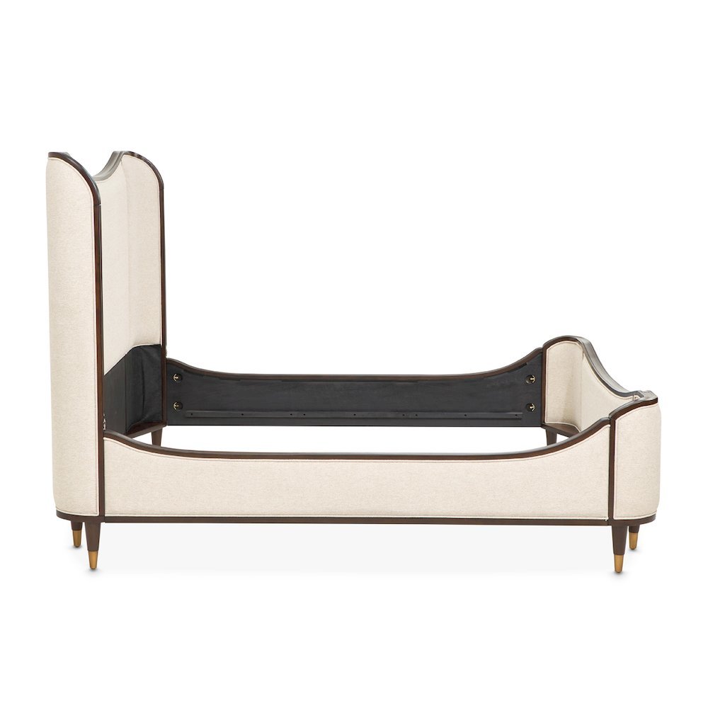 Camellia Field Queen Upholstered Bed - Warm Pecan