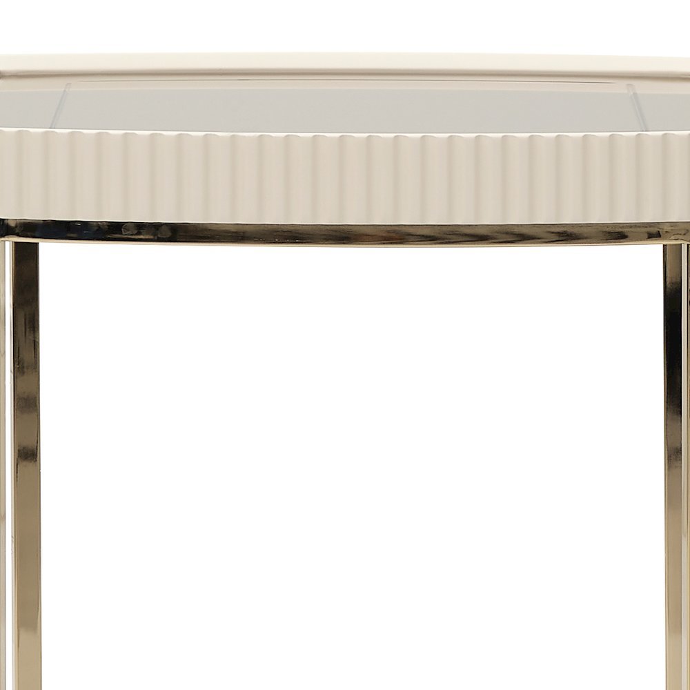 Glass and Metal Side Table with Gold Finish – Elegant Glass Top End Table