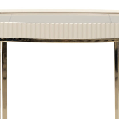 Glass and Metal Side Table with Gold Finish – Elegant Glass Top End Table