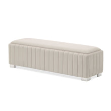 Amaryllis Velvet Accent Bench - Taupe/Chrome