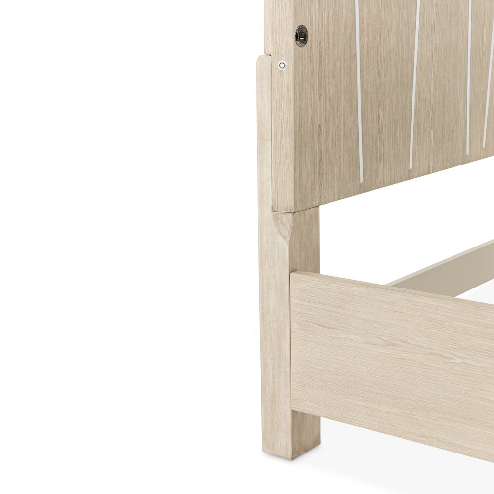 Lotus Bay Queen Panel Bed with LED Lights - Sand