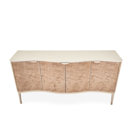 Elegant Blush Sideboard Buffet Cabinet with Storage and Bar Cabinet Use