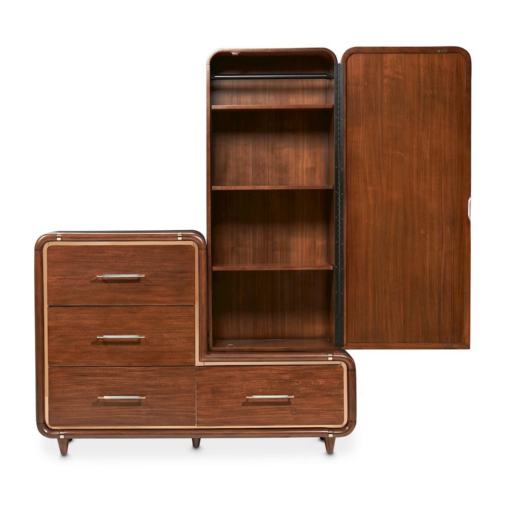 Mason Park Chest with Storage Mirror - Umber