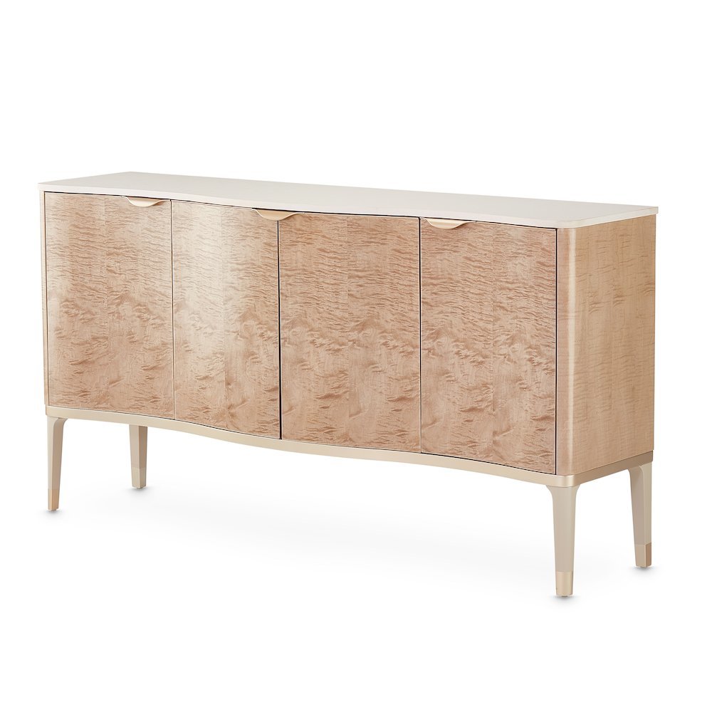 Elegant Blush Sideboard Buffet Cabinet with Storage and Bar Cabinet Use