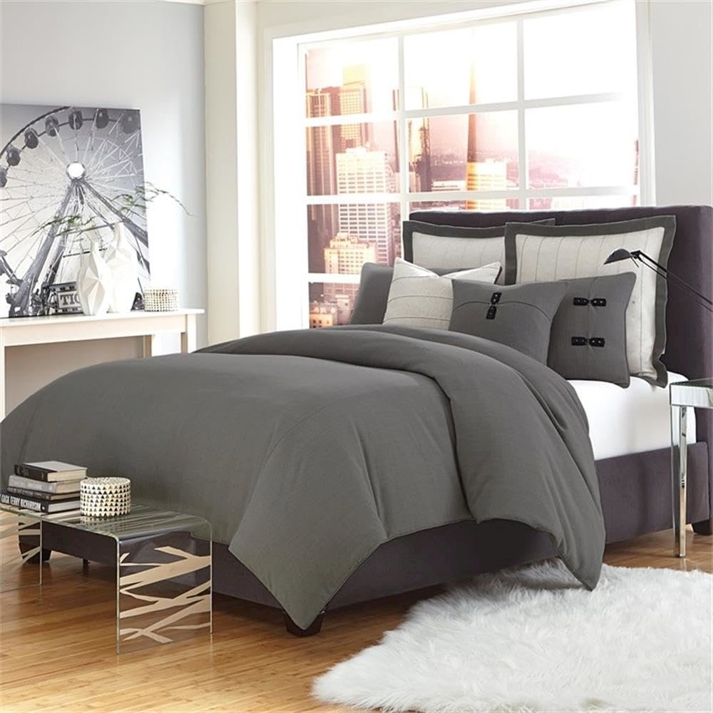 Fusion 8-Piece King Duvet Set - Gray