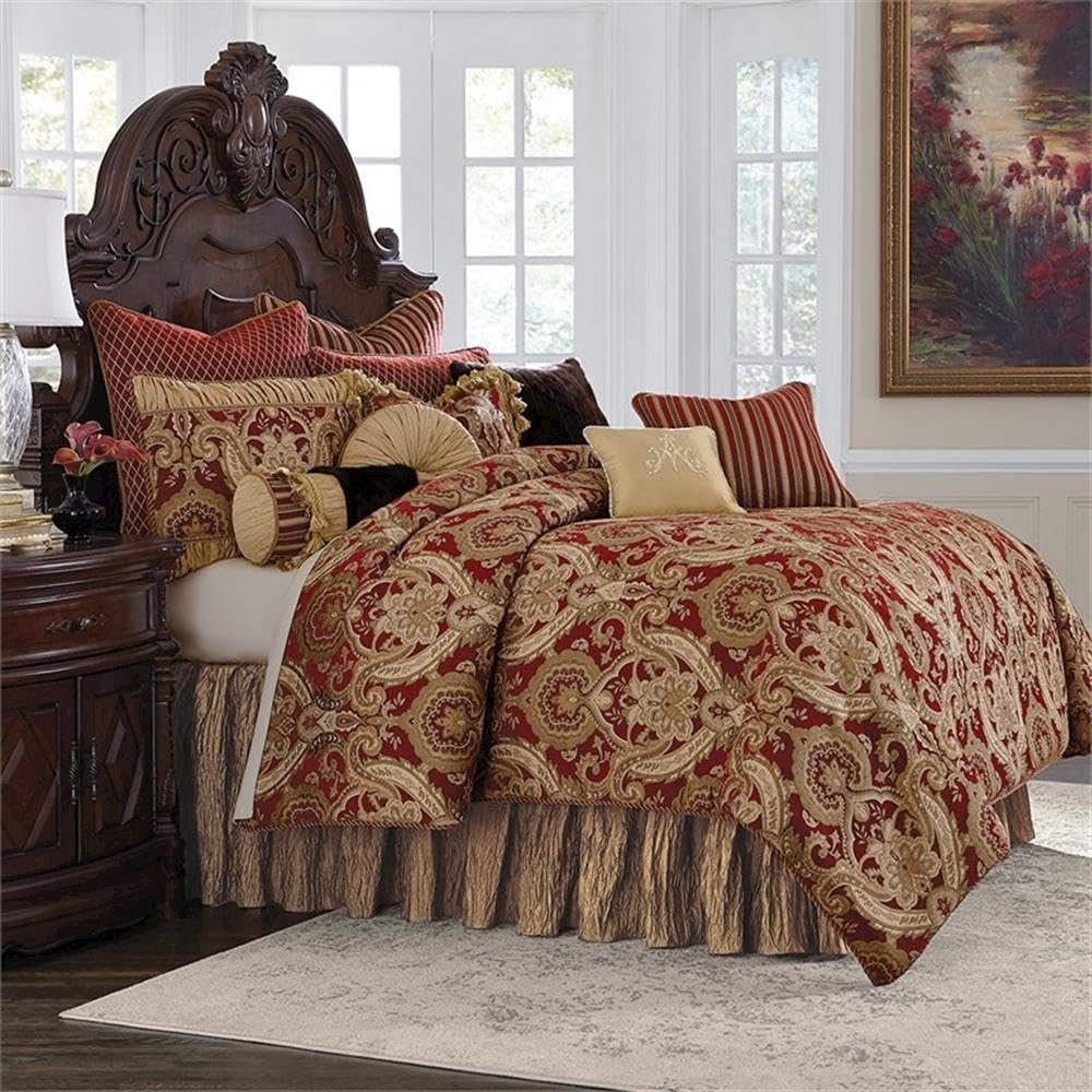 Lafayette 13-Piece King Comforter Set - Red