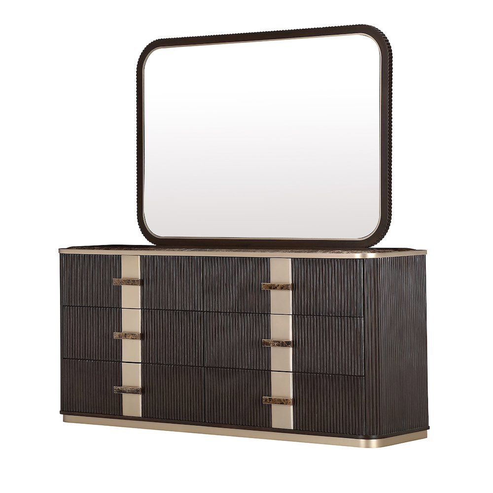 West Kensington Dresser with Mirror - Medium Espresso