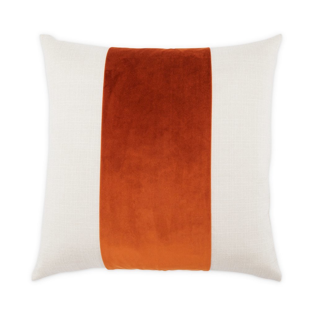 Caleb 21" Square Throw Pillow, Set of 2 - Cloud/Paprika
