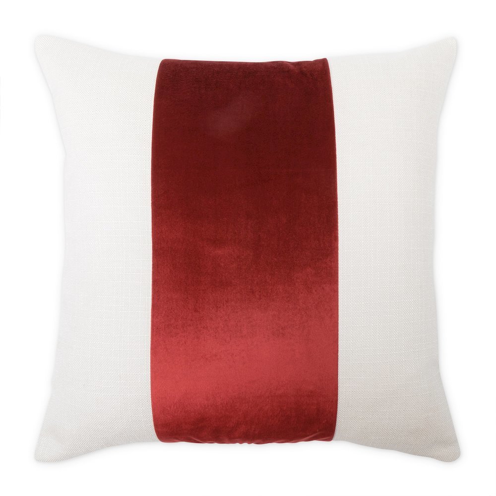Caleb 21" Square Throw Pillow, Set of 2 - Cloud/Sangria