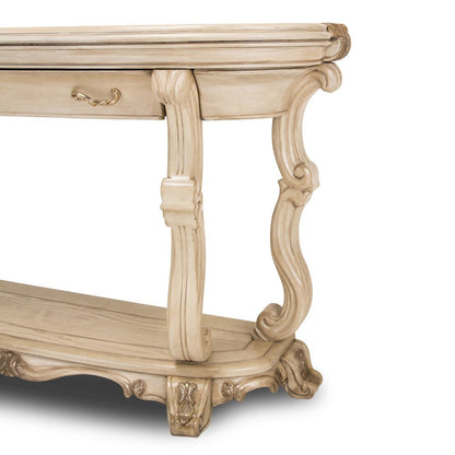 French Country Furniture – Beige Console Table for Entryway or Wall Use