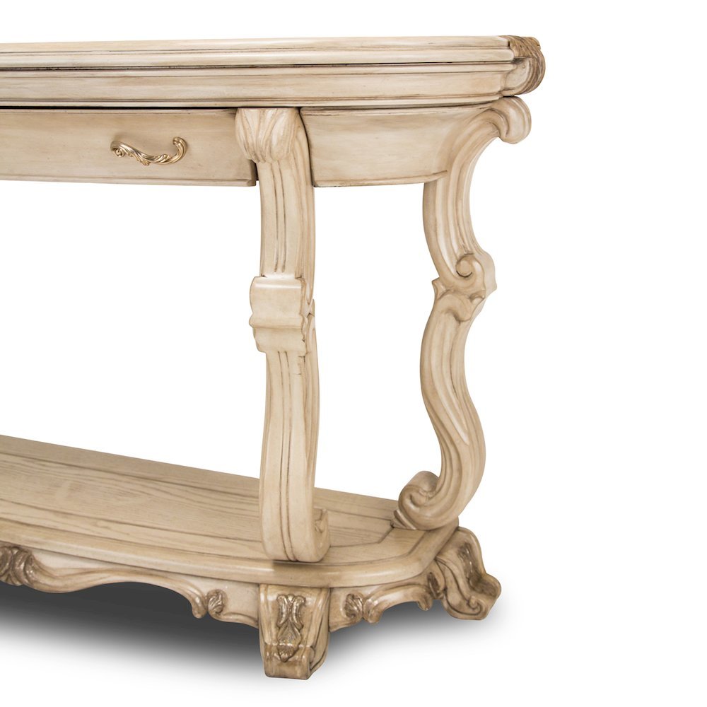 French Country Furniture – Beige Console Table for Entryway or Wall Use