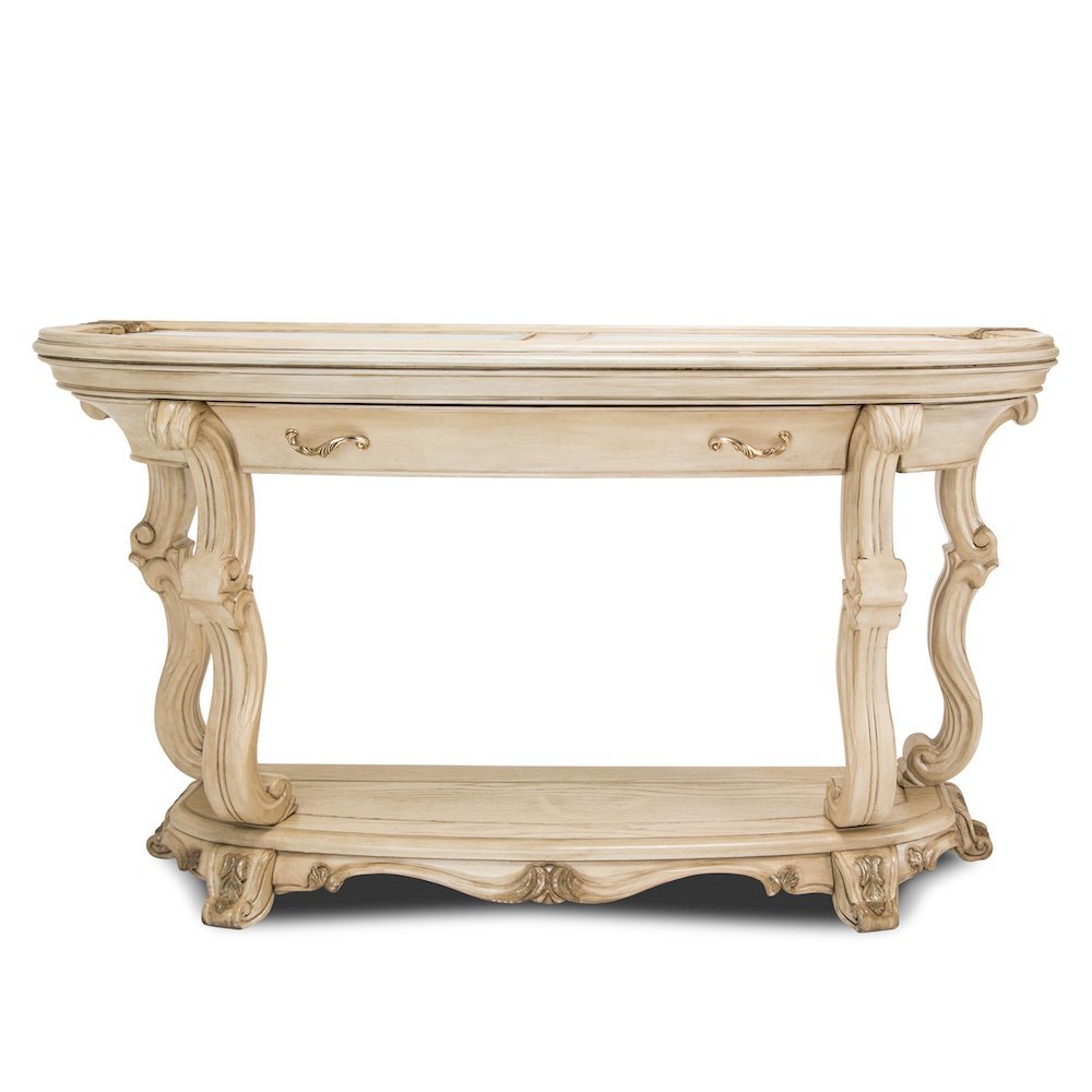 French Country Furniture – Beige Console Table for Entryway or Wall Use