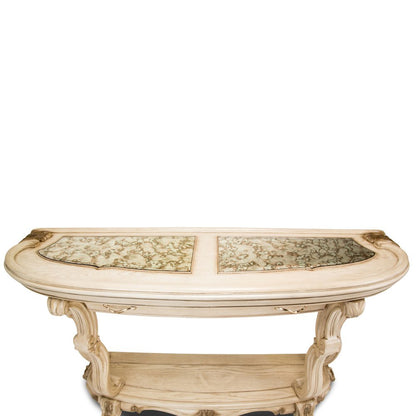 French Country Furniture – Beige Console Table for Entryway or Wall Use