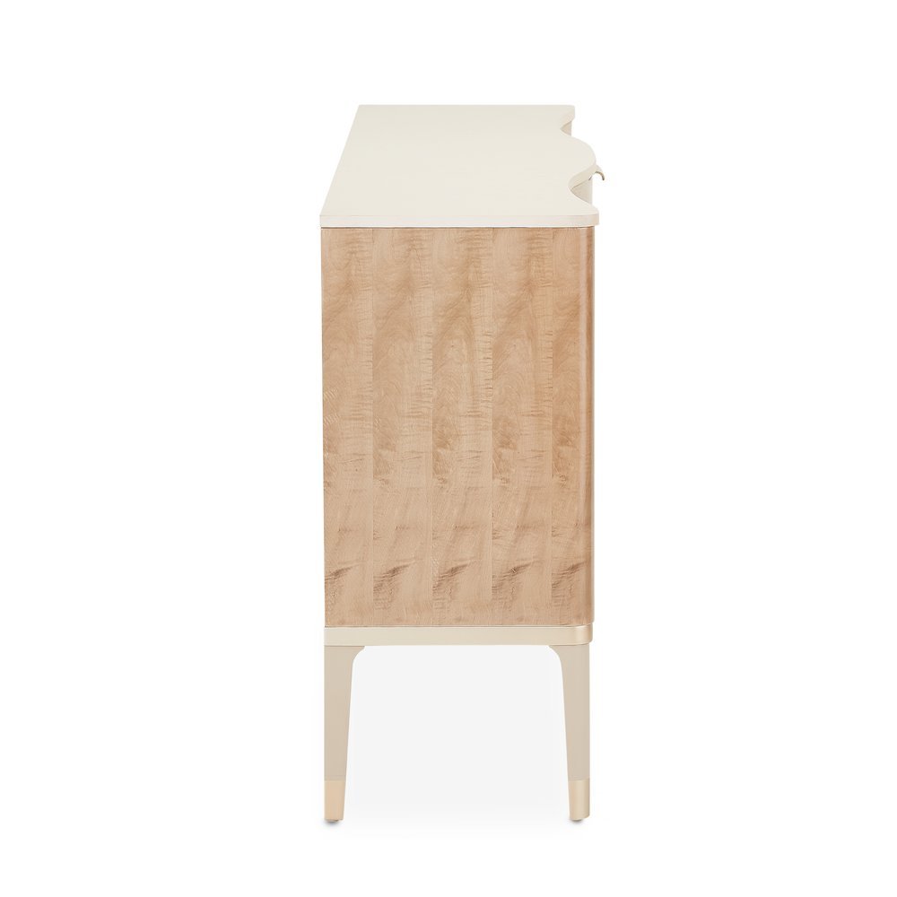 Elegant Blush Sideboard Buffet Cabinet with Storage and Bar Cabinet Use