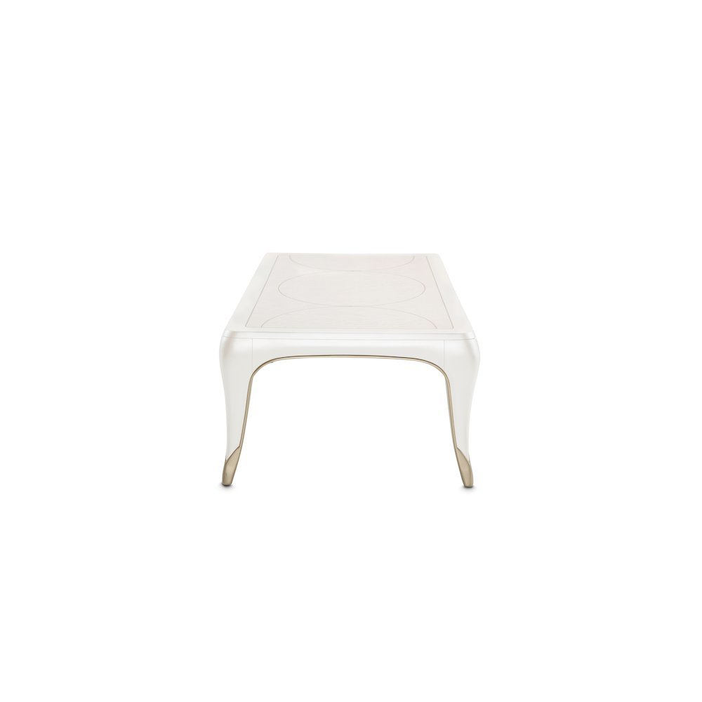 White and Wood Coffee Table – Rectangular Table for Living Room Décor